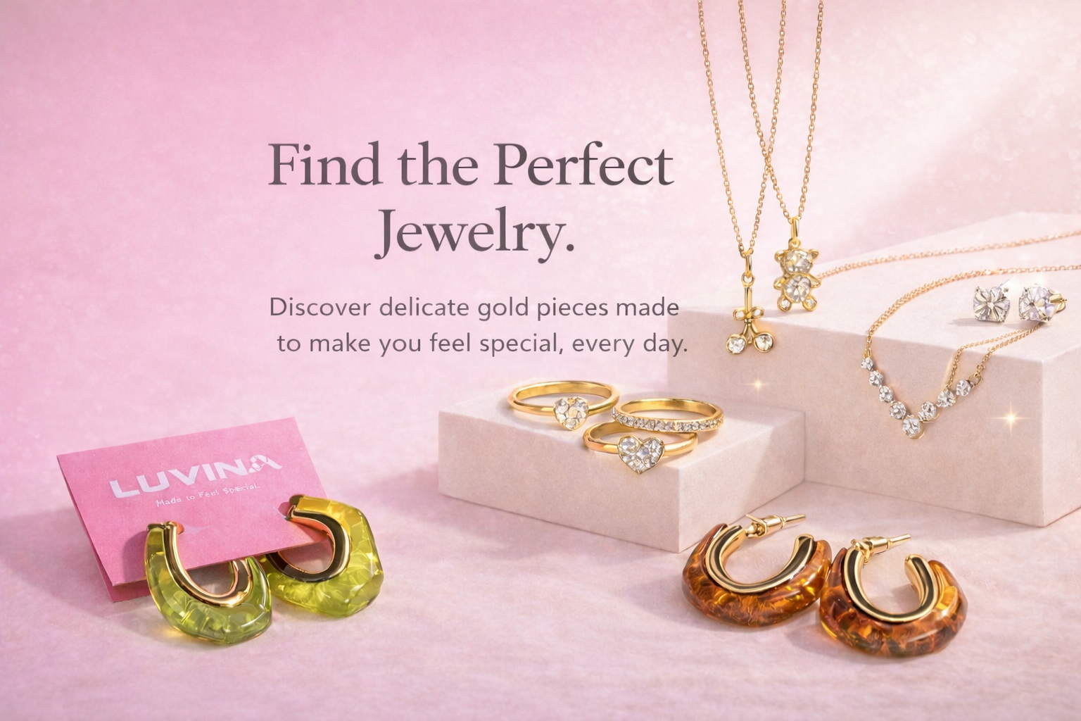 Trendy silver and gold jewelry for women by Luvina India
