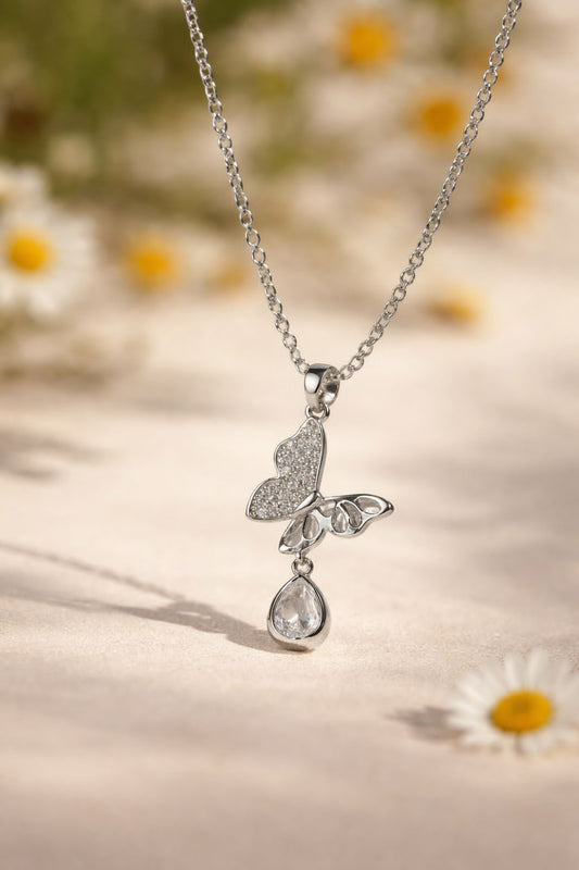 925 Silver Butterfly Pendant Necklace for Women | Luvina