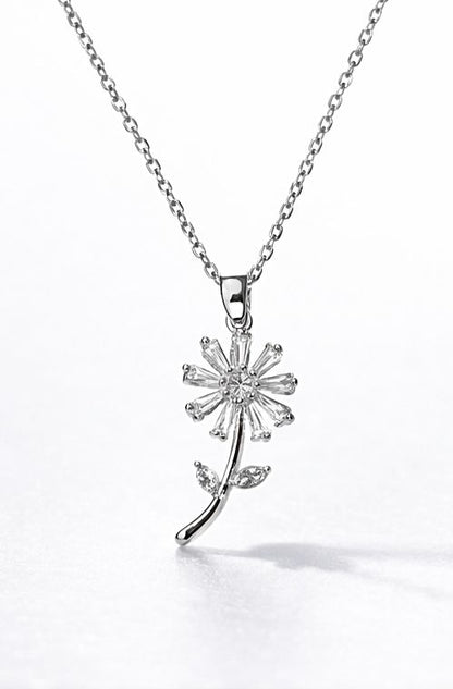 925 Silver Flower Pendant Necklace for Women | Luvina